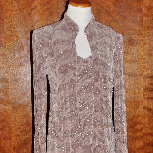Vintage Jessica Howard Fawn Beaded Mother of the Bride Gown & Jacket Size 6 - Picture 2 of 9